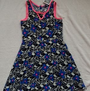 Girls Retro Flower Cutout Dress